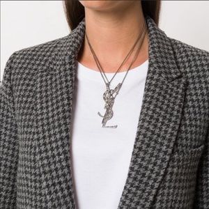Saint Laurent Logo Plaque Necklace